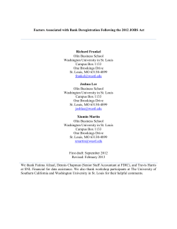 Factors Associated with Bank Deregistration