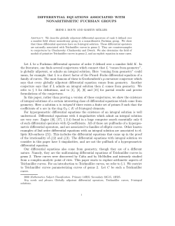 DIFFERENTIAL EQUATIONS ASSOCIATED WITH