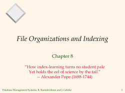 File Organizations and Indexing