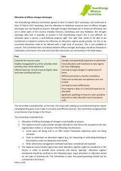 Allocation of diffuse nitrogen discharges The Ruamāhanga Whaitua