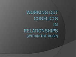 WORKING OUT CONFLICTS IN RELATIONSHIPS (WITHIN THE