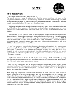 camp description - The Camping Program