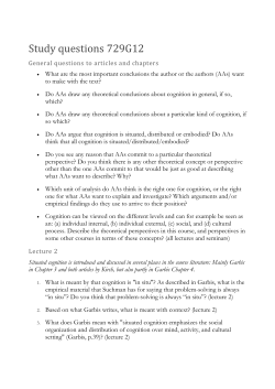 Study questions 729G12