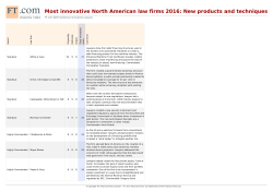 Most innovative North American law firms 2016: New products and