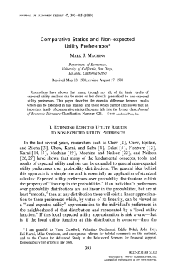 Comparative Statics and Non-expected Utility