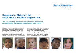 Development Matters in the Early Years Foundation