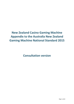New Zealand Casino Gaming Machine Appendix to the Australia