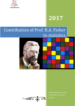 Contribution of Prof. RA Fisher to statistics