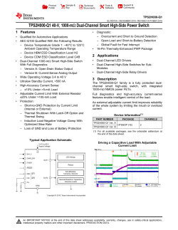 TPS2H000-Q1 40-V, 1000-m&Omega; Dual-Channel