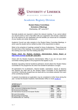 STUDENT STATUS COMMITTEES