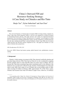 China`s Outward FDI and Resource-Seeking Strategy: A Case Study
