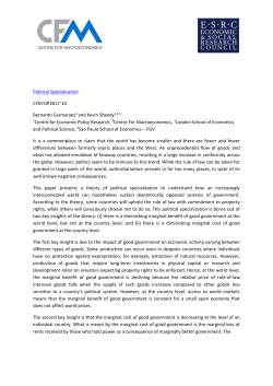Non-Technical Summary - Centre for Macroeconomics