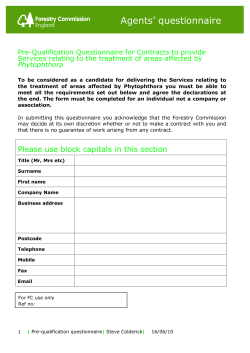 Agents` questionnaire uestionnaireAgent Title