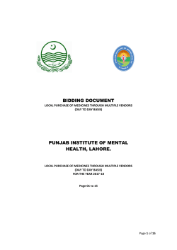 bidding document punjab institute of mental health, lahore.