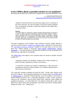 Is the CORE e-Book a possible solution to our problems?