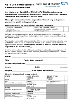 Lambeth speech and language therapy referral form
