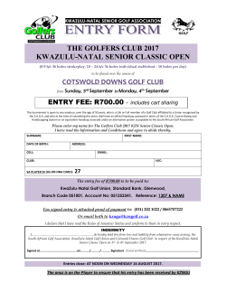 2017 KZN Senior Classic Open Entry