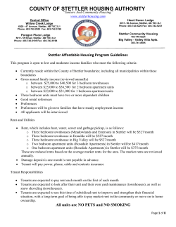 Stettler Affordable Housing Program Guidelines