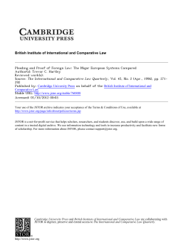 Pleading and Proof of Foreign Law: The Major European Systems