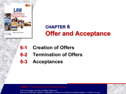 CHAPTER 6 Offer and Acceptance
