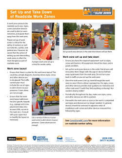 Set Up and Take Down of Roadside Work Zones