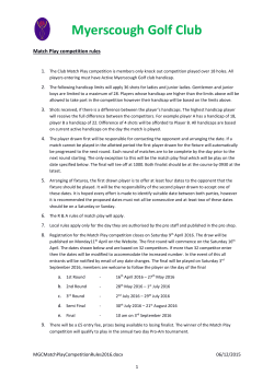 MatchPlay 2016 - Myerscough Golf Club