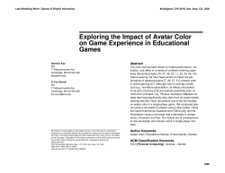 Exploring the Impact of Avatar Color on Game Experience in