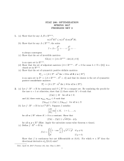 STAT 280: OPTIMIZATION SPRING 2017 PROBLEM SET 2 1. (a