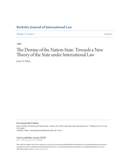 The Demise of the Nation-State: Towards a New Theory of the State