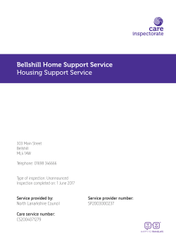 Bellshill Home Support Service Housing Support
