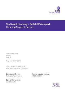 Sheltered Housing - Bellshill/Viewpark Housing