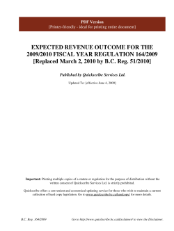 EXPECTED REVENUE OUTCOME FOR THE