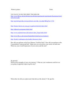 New memory games - Old Saybrook Public Schools