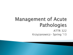 Management of Acute Pathologies