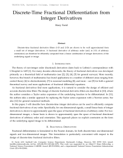 Discrete-Time Fractional Differentiation from Integer Derivatives