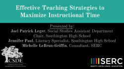 Effective Teaching Strategies to Maximize Instructional Time