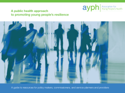A public health approach to promoting young people`s resilience