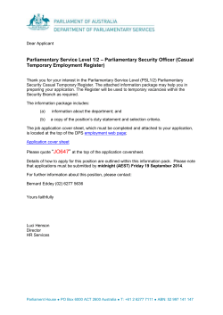 Parliamentary Security Officer