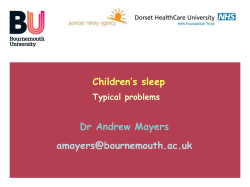 Children`s sleep - Dr Andrew Mayers