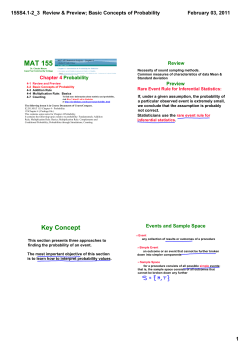 Basic Concepts of Probability