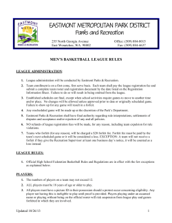 League Rules - Eastmont Parks