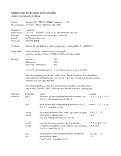 Mathematics for Business and Economics Austin Community College