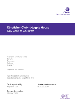 Kingfisher Club - Magpie House Day Care of