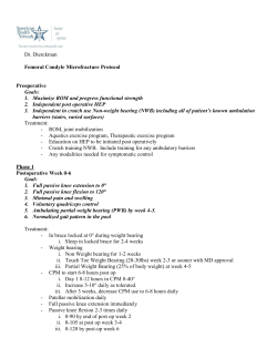 Dr. Dierckman Femoral Condyle Microfracture Protocol Preoperative