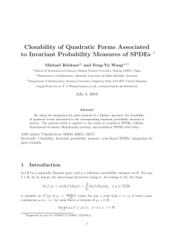 Closability of Quadratic Forms Associated to Invariant Probability