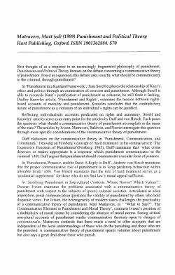Punishment and Political Theory Hart Publishing, Oxford