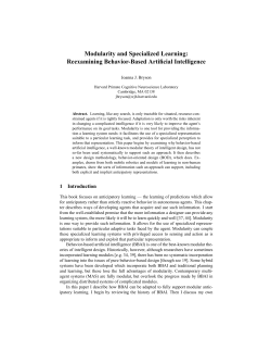 Modularity and Specialized Learning