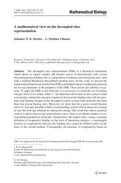 Mathematical Biology - Matthias Ullmann