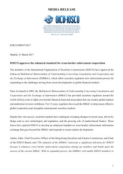 IOSCO approves the enhanced standard for cross