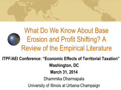 Corporate Tax Avoidance - International Tax Policy Forum